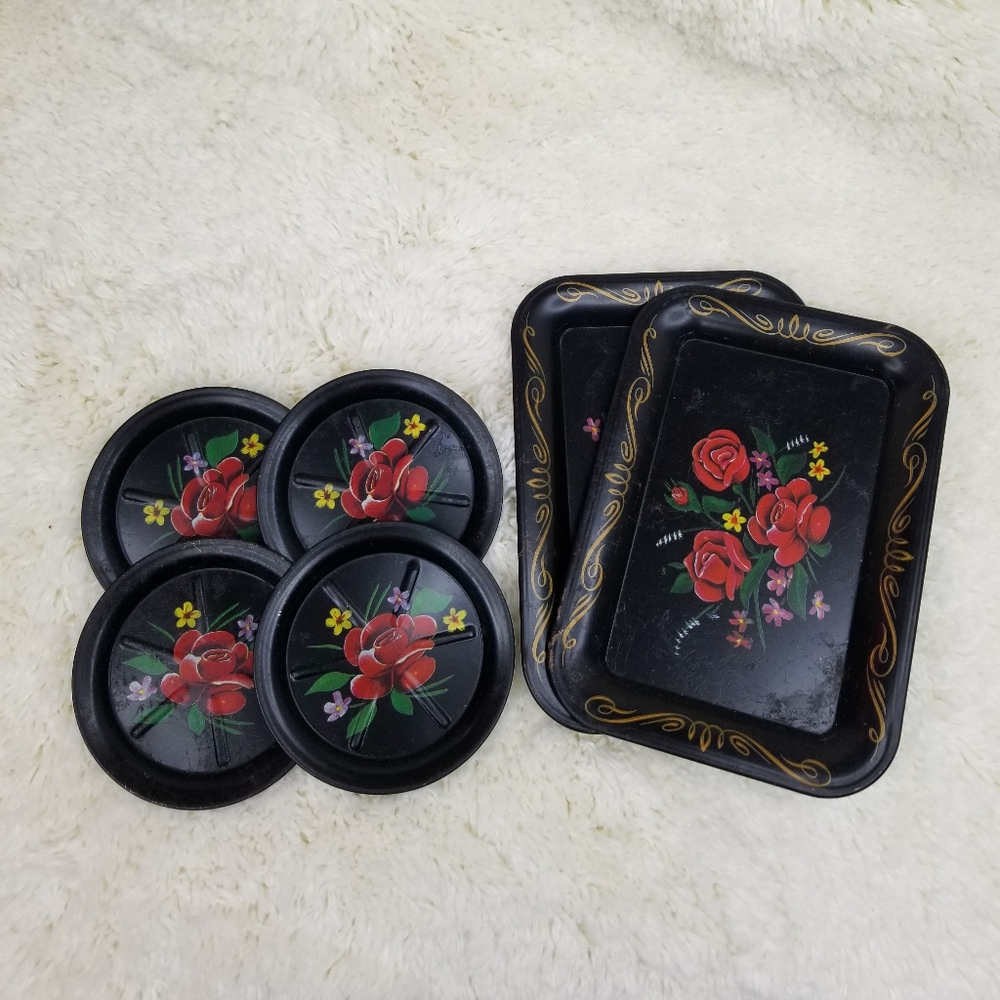 Miniature Metal Serving Trays Rectangular Set